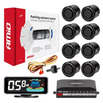 Capteurs de stationnement et de recul LED 3D avant arrière noirs OR 18mm - AMIO 03192