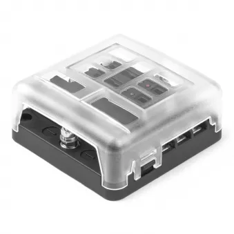 Boîte à fusibles avec rail négatif LED 6 prises - AMIO 03038