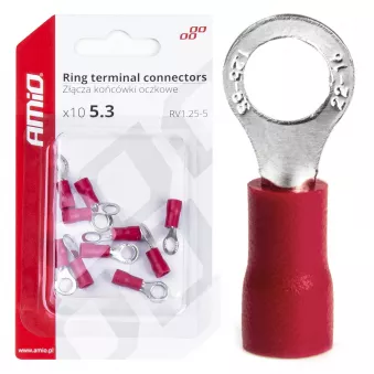 Connecteurs embouts cosses à œil 5,3 mm 10 pièces - AMIO 03077