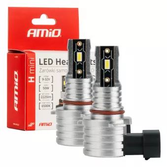Ampoules LED voiture série H-mini HB3 9005/HIR1 9011/H10 6500K Canbus - AMIO 03334