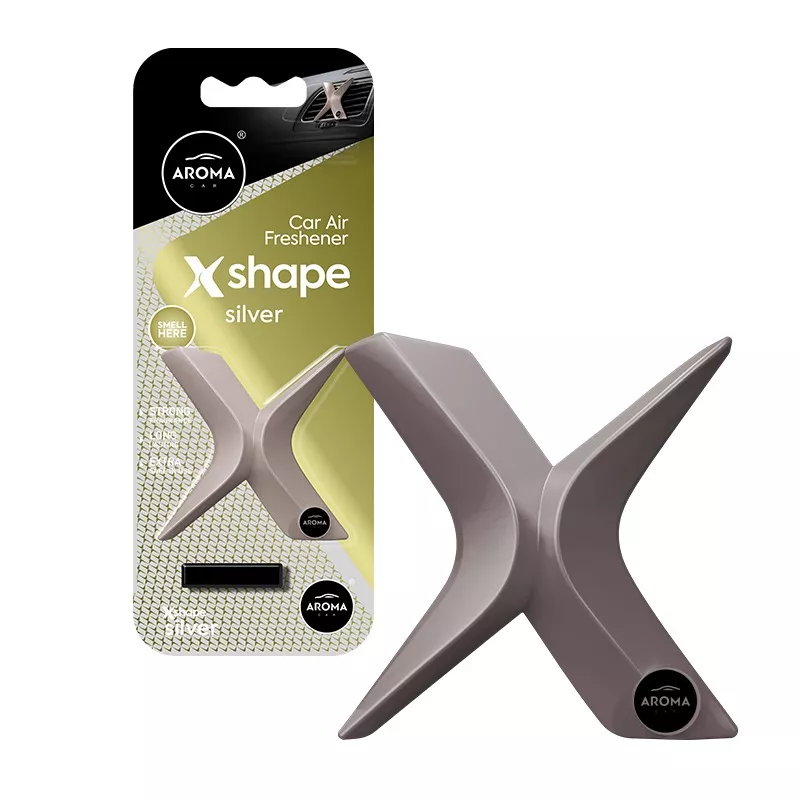 Désodorisant d'air AROMA CAR X Shape Argent AMIO A10897
