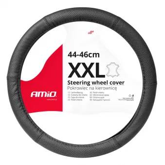 Housse en cuir perforée, couvre-volant de voiture XXL 44-46 cm SWC-50-XXL AMIO 03559