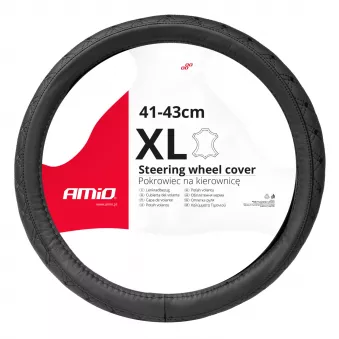 Housse en cuir matelassée pour volant de voiture XL 41-44,3 cm SWC-51-XL AMIO 03563