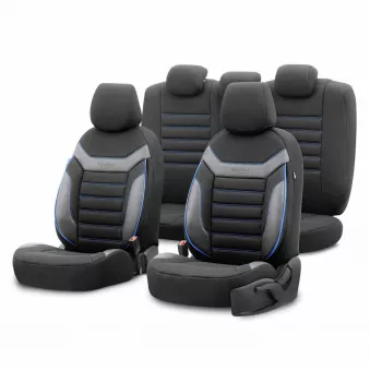 Ensemble de housses pour sièges de voiture OTOM INDIVIDUAL 203 NOIR/BLEU 3-ZIP AMIO OT74052