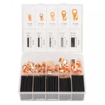 Connecteurs à œil en cuivre, manchons thermorétractables, ensemble complet de 160 pièces AMIO 03933