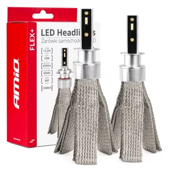 Ampoules LED voiture série FLEX+ H1 12V 24V 6000K Canbus -03655 AMIO 03655/01081