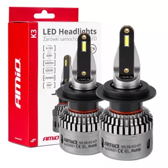 Ampoules LED voiture série K3 H7 12V 6000K Canbus - AMIO 03683