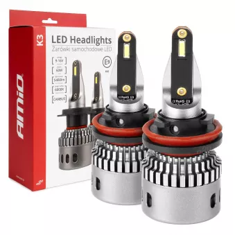 Ampoules LED pour voiture série K3 H8 H9 H11 H16 12V 6000K Canbus - AMIO 03686