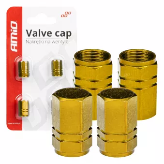 Bouchons jaunes en aluminium pour valves 4 pcs AMIO 03633