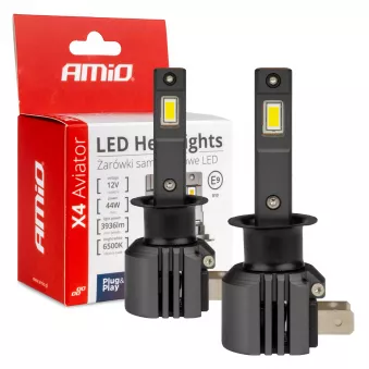 Ampoules LED voiture série X4 Aviator H1 6500K Canbus - AMIO 03761