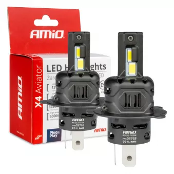Ampoules LED pour voiture série X4 Aviator H4/H19 6500K Canbus - AMIO 03763
