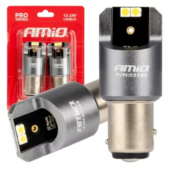 Ampoules LED CANBUS série PRO BAY15D P21/5W 4x3030 SMD blanches 12V 24V - AMIO 03585