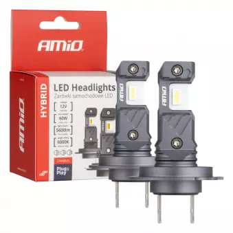 Ampoules LED voiture série HYBRID H7 H18 6000K Canbus 60W - AMIO 04115