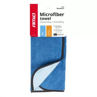Microfibre pour laver, nettoyer les vitres et sécher la voiture 2 en 1 30x40 cm - AMIO 03746