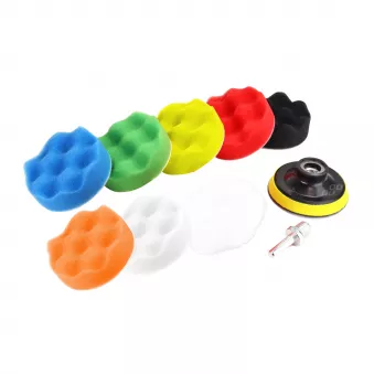 Ensemble d'éponges pour polissage éponges de polissage 8 pcs + disque 80 mm + adaptateur M14 AMIO 03699