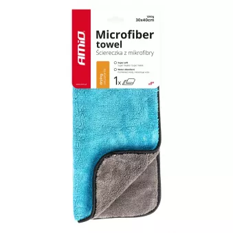 Chiffon microfibre serviette pour sécher la voiture peinture 30x40 cm 1200g AMIO 03757