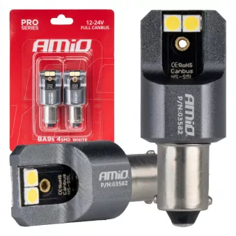 Ampoules LED FULL CANBUS PRO T4W BA9S 4x3030 SMD Blanc 12V 24V - AMIO 03582