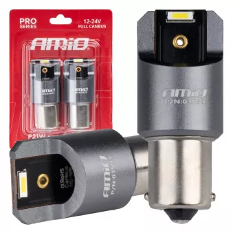 Ampoules LED FULL CANBUS PRO BA15S P21W 2x1860SMD blanches 12V 24V - AMIO 03593