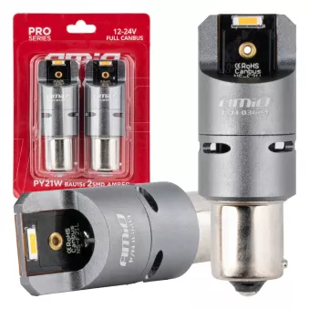 Ampoules LED FULL CANBUS PY21W 2x1860 SMD orange 12V 24V - AMIO 03604