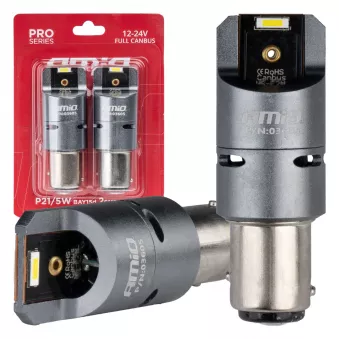 Ampoules LED FULL CANBUS PRO P21/5W 2x1860 SMD blanches 12V 24V - AMIO 03605