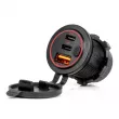 Chargeur de voiture avec ports USB étanche avec interrupteur USB + 2x USB-C QC3.0 12V 24V - AMIO 04227 - Visuel 1