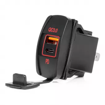 Chargeur de voiture étanche en forme de bateau avec ports USB + USB-C QC3.0 12V 24V AMIO 04229