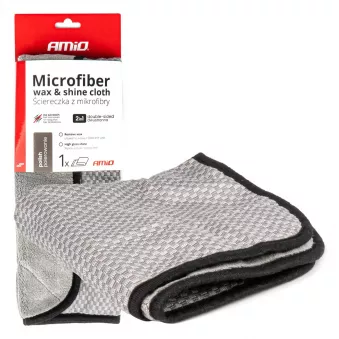 Chiffon en microfibre 2 en 1 pour polissage et lustrage de voiture 40x40 cm 600 g AMIO 03976