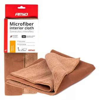 Chiffon microfibre 2 en 1 pour le nettoyage de l'intérieur de la voiture et des écrans 30x30 cm 500g - AMIO 03982