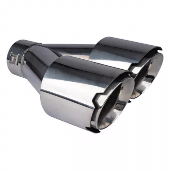 Embout d'échappement en acier inoxydable double droit chromé AMIO 04068