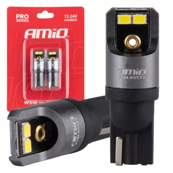Ampoules LED CANBUS PRO T10 W5W 4x2016 SMD blanches 12V 24V - AMIO 03577