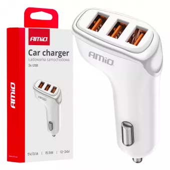 Chargeur de voiture 3x USB-A 3,1A - AMIO 03885