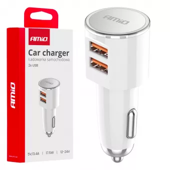 Chargeur de voiture 2x USB-A 3,4A - AMIO 03888