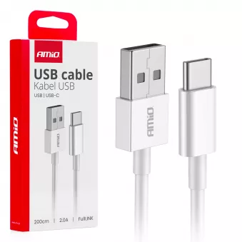 Câble de charge USB-A - USB-C 2A 200cm FullLINK - AMIO 03894