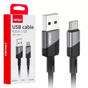 Câble de charge USB-A - USB-C 3A 200cm FullLINK - AMIO 03924