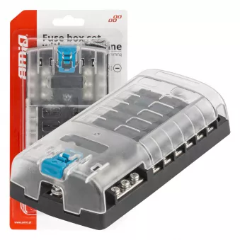 Boîte à fusibles avec rail négatif connecteurs à vis 12 prises - AMIO 03834