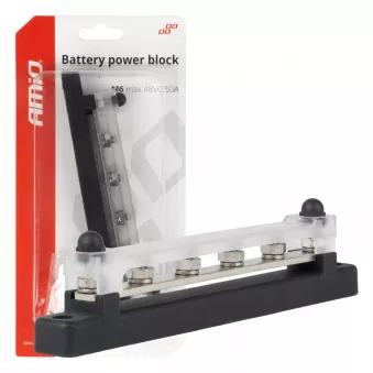 Bloc de distribution de masse plus barre omnibus M6 12V - 48V 150A - AMIO 03808