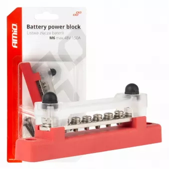 Bloc de distribution de masse plus barre omnibus M6 12V - 48V 150A - AMIO 03810