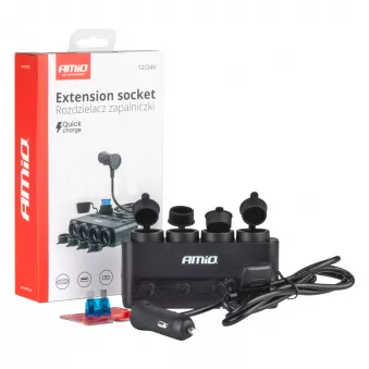 Répartiteur répartiteur prise allume-cigare PD30W QC3.0 12/24V max 216W - AMIO 04175