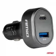 Chargeur de voiture rapide avec voltmètre 48W PD30W QC3.0 USB-A USB-C - AMIO 04178 - Visuel 2