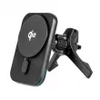 Support voiture pour téléphone pour grille d'aération et tableau de bord avec chargeur sans fil Qi2 15W AMIO 04180 - Visuel 1