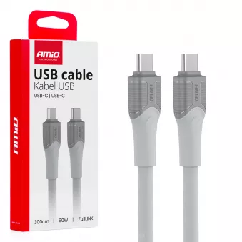 Câble de charge USB-C USB-C 60W 300cm FullLINK modèle X111 transmission de données - AMIO 04293