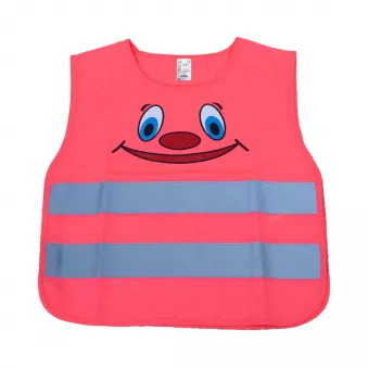 Gilet de sécurité réfléchissant enfant rose sourire AMIO 03988