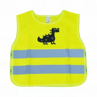 Gilet de sécurité réfléchissant enfant jaune dinosaure AMIO 03936