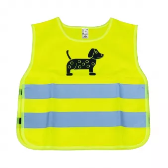 gilet de sécurité réfléchissant enfant jaune chien petit chien AMIO 03937