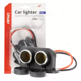 Prise allume-cigare automobile étanche double 12V 24V - AMIO 04130