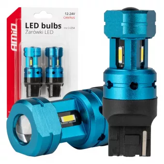 Ampoules LED CANBUS T20 7440 W21W 4SMD 1860 Blanc 12V 24V - AMIO 04254