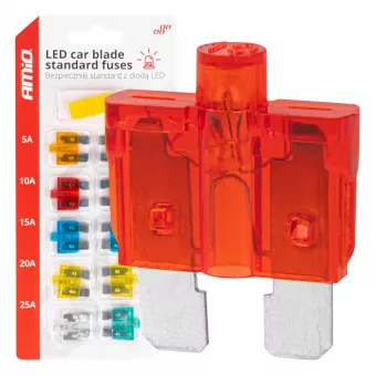 Fusibles automobiles standard avec diode LED 10 pcs AMIO 04341