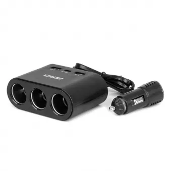 Répartiteur de prise allume-cigare avec chargeur 2x USB-A 1x USB-C 12V 24V 120W 70cm - AMIO 04361