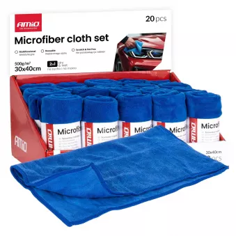 Ensemble de 20 chiffons en microfibre 500gsm 30x40cm AMIO 04490