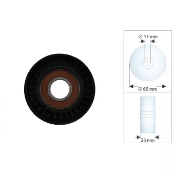 Poulie de tension, courroie trapézoïdale à nervures TEKNÖR RNK-FT-025
